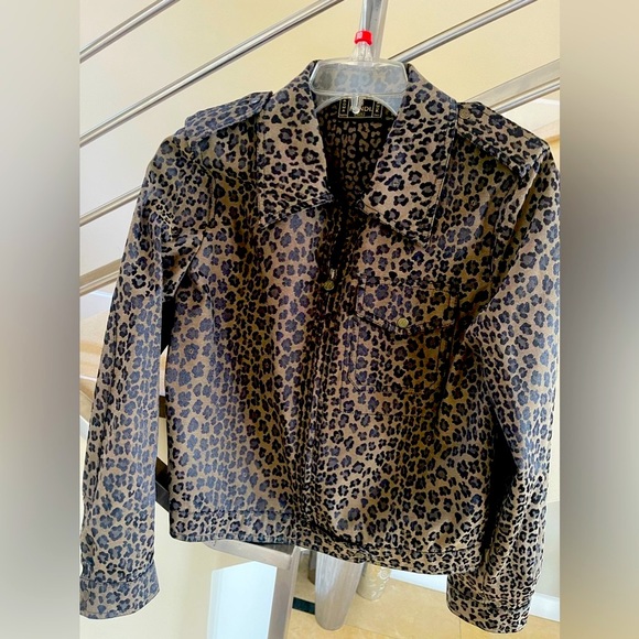 VINTAGE FENDI brown black Animal PRINT JACKET - Picture 2 of 16